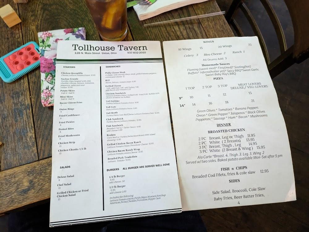 Toll House Tavern Menu